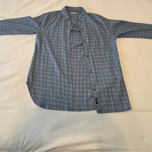 Faherty Blue and Pink Plaid Button Down Shirt
